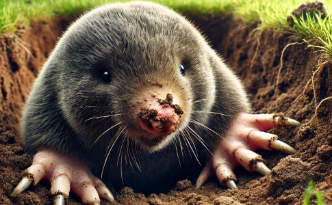 Mole Burrowing in Yard